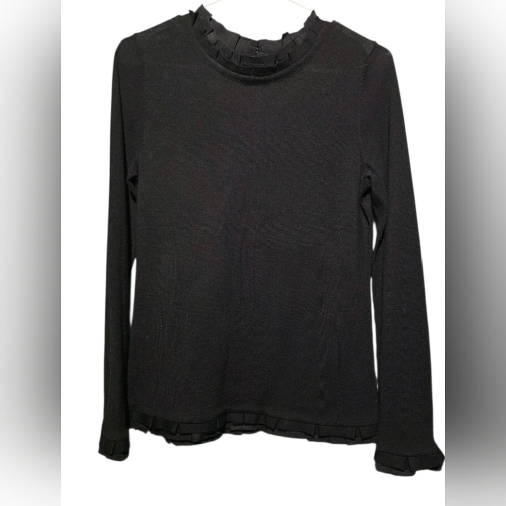 Vineyard Vines Black 100% Merino Wool Sweater Size Small EUC PTP 20